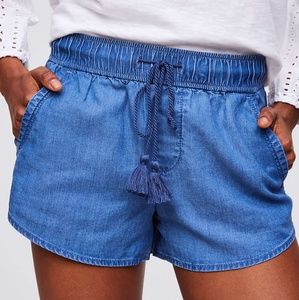 LOFT Chambray Drawstring Shorts